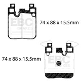 EBC BMW F20 F22 F30 F32 Bluestuff NDX Trackday Rear Brake Pads - Brembo Caliper (Inc. M135, M240i, 335i & 440i) (Pair)