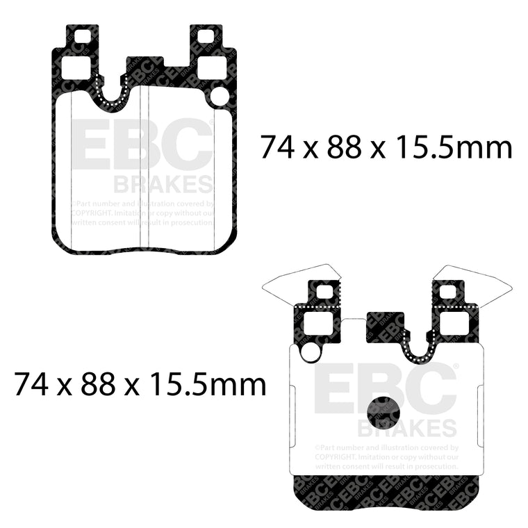 EBC BMW F20 F22 F30 F32 Bluestuff NDX Trackday Rear Brake Pads - Brembo Caliper (Inc. M135, M240i, 335i & 440i) (Pair)