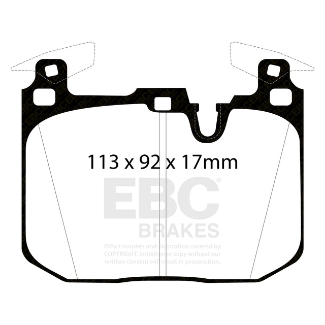 EBC BMW F80 F82 F87 Yellowstuff Street And Track Front Brake Pads - Brembo Caliper (M2, M2 Competition, M3 & M4)